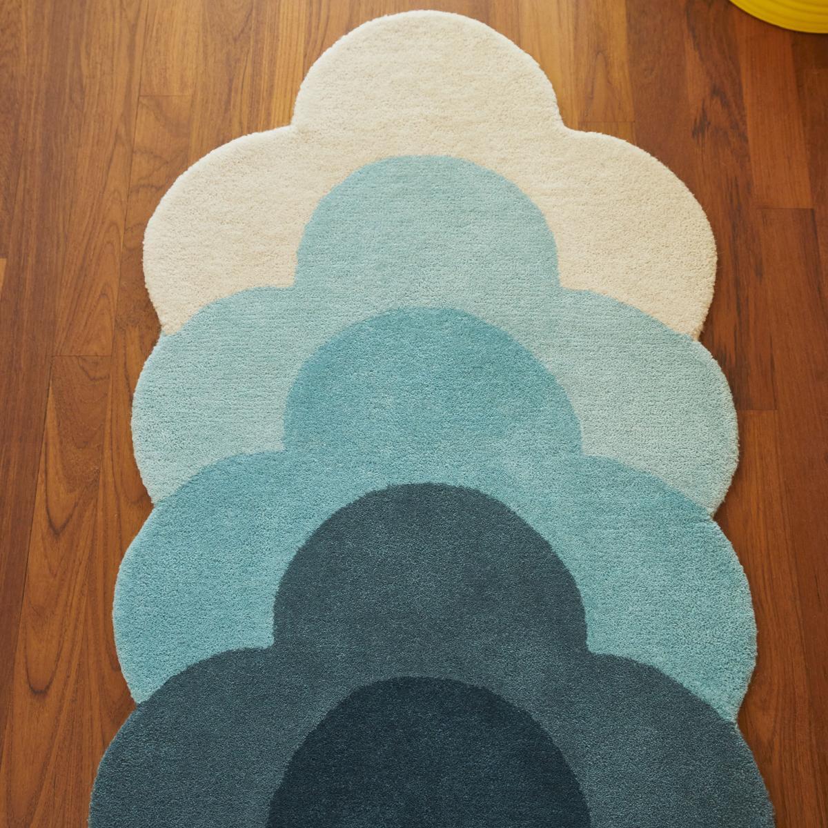 Tapis salon et chambre fait à la main en laine motif seventies SOLEVIA