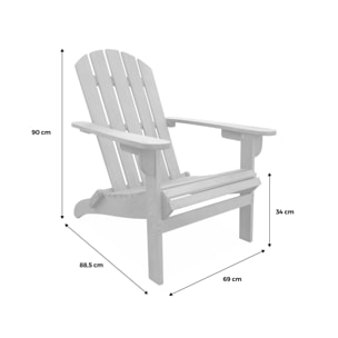 Lot de 2 fauteuils de jardin en bois - Adirondack Salamanca- Eucalyptus. chaises de terrasse rétro. sièges de plage