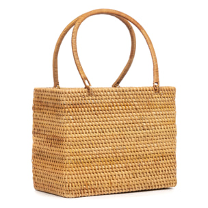 Borsa tote Volturino in rattan.