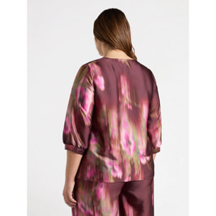 Fiorella Rubino - Blusa estampada difuminada - Fuchsia