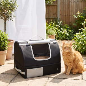 Litière voyage chat - bac à litière pliable portable imperméable zippé