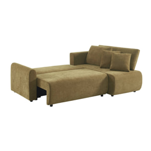 Canapé d'angle réversible, convertible, 3 places tissu avec coffre BERLIN