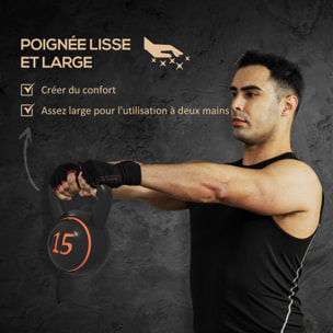 Lot de 3 kettlebells 2,2/4,5/6,8 Kg - prise ergonomique - entraînement musculaire & haltérophilie - PVC noir