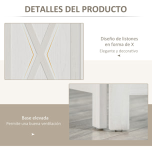 HOMCOM Biombo de 4 Paneles Separador de Ambientes Plegable 182x170 cm Divisor de Habitación de Madera Decoración Elegante para Dormitorio Salón Blanco