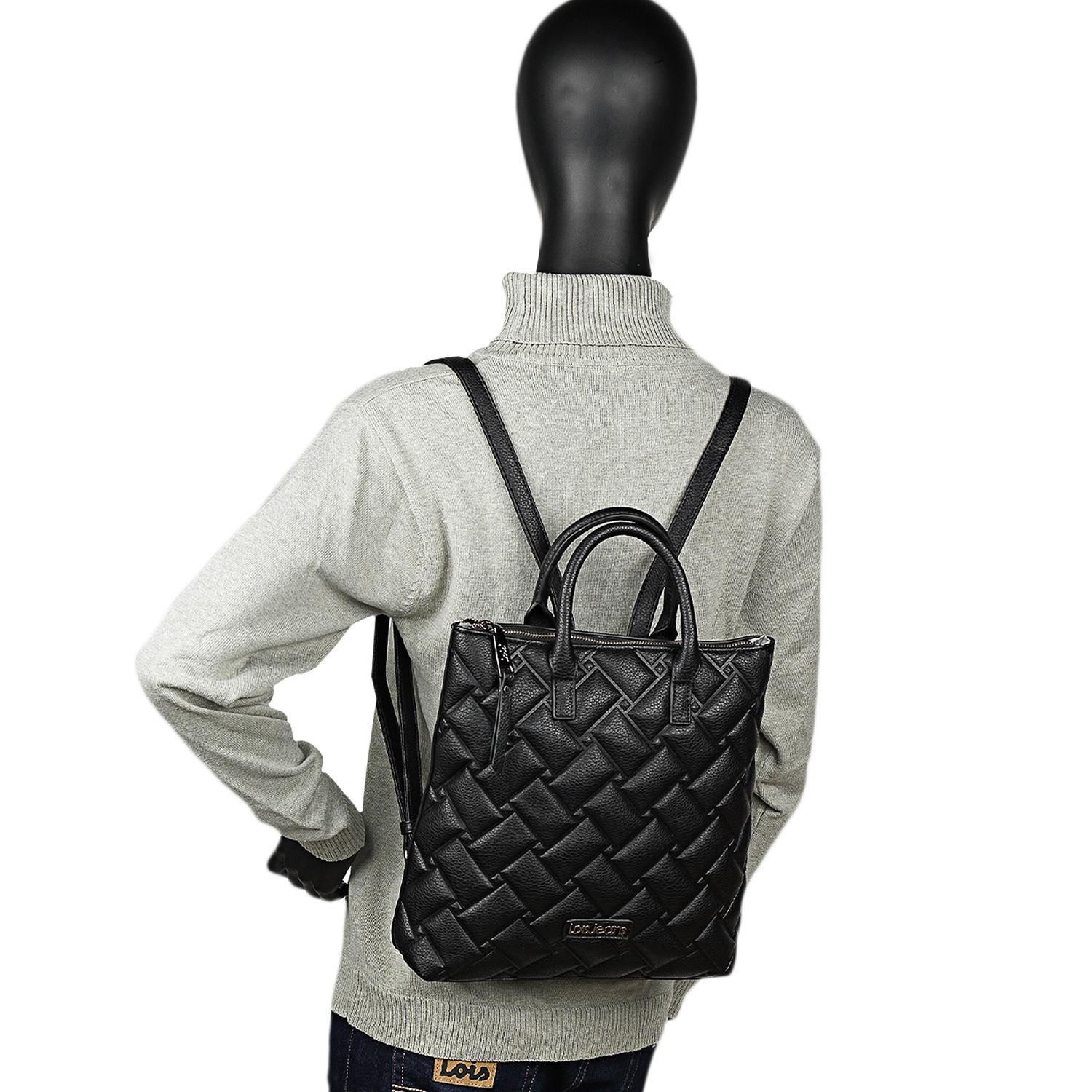 Bolso Mochila Mujer Lois Dewey Negro