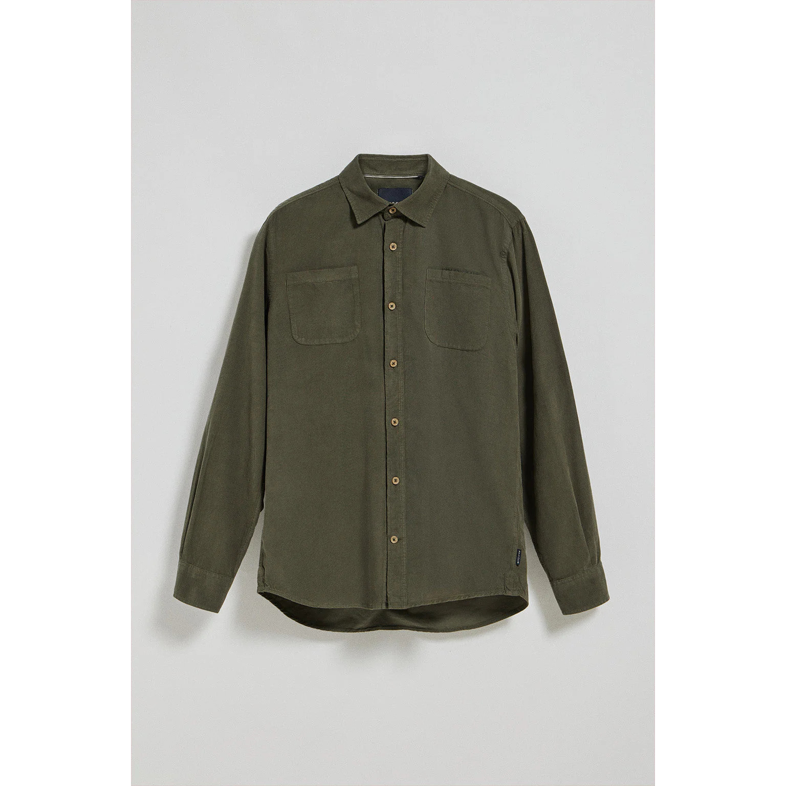 Camisa con bolsillos Massachusetts verde caqui y bordado Polo Club