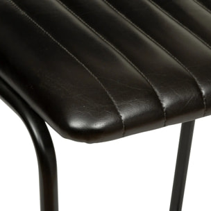 Chaise de bar "Dario" noire - métal & cuir