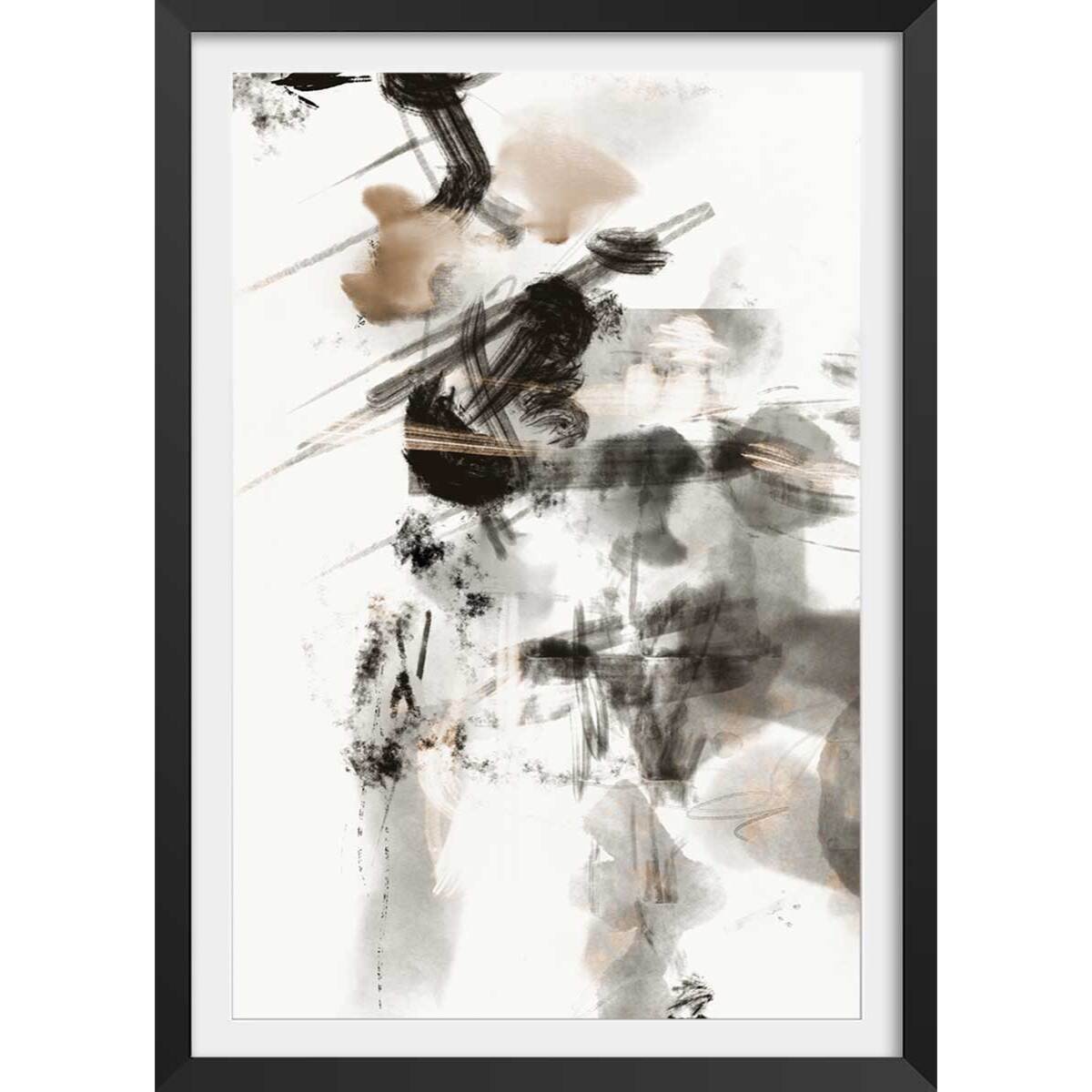 Affiche Chaos sauvage Affiche + cadre en bois - Noir