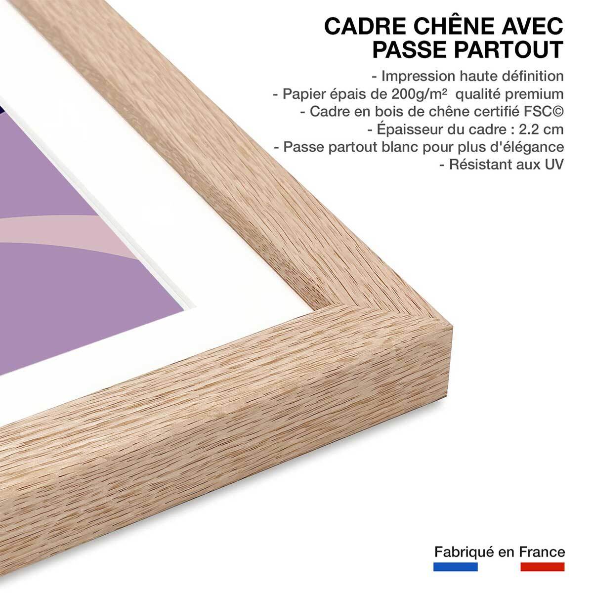 Poster de mallorca Affiche + cadre en bois - Chêne