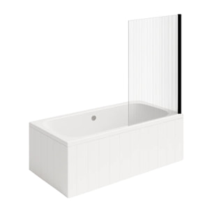 Baignoire droite VILLEROY & BOCH O.Novo 180 x 80 cm Blanc + Pare bain droite AURYS Raywall noir mat