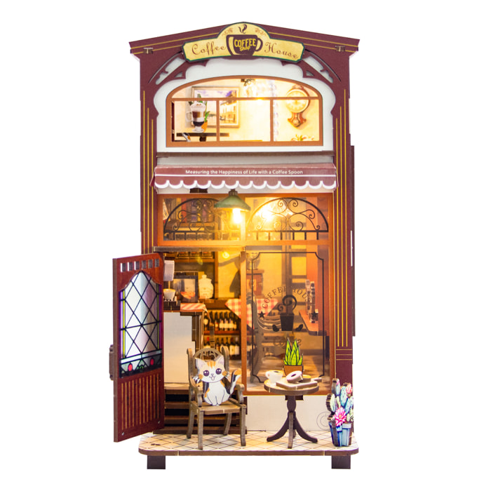 Caffetteria. Modello 3D realistico con grande dettaglio e luci LED.