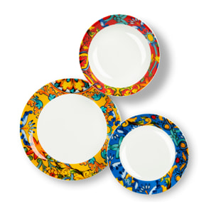 Service de table 18 pièces Excelsa – Erice, Porcelaine Multicolore