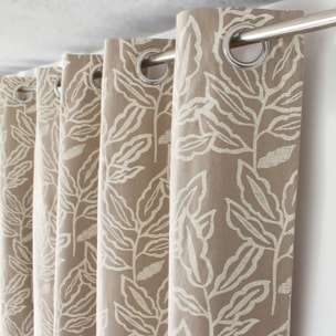 Rideau à oeillets en coton recyclé Chambray - Naturel