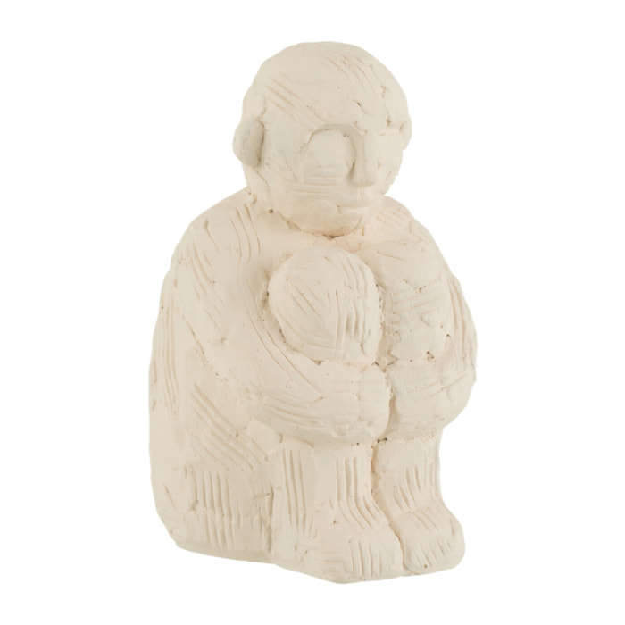 J-Line décoration Personnage Assis - ciment - blanc - small