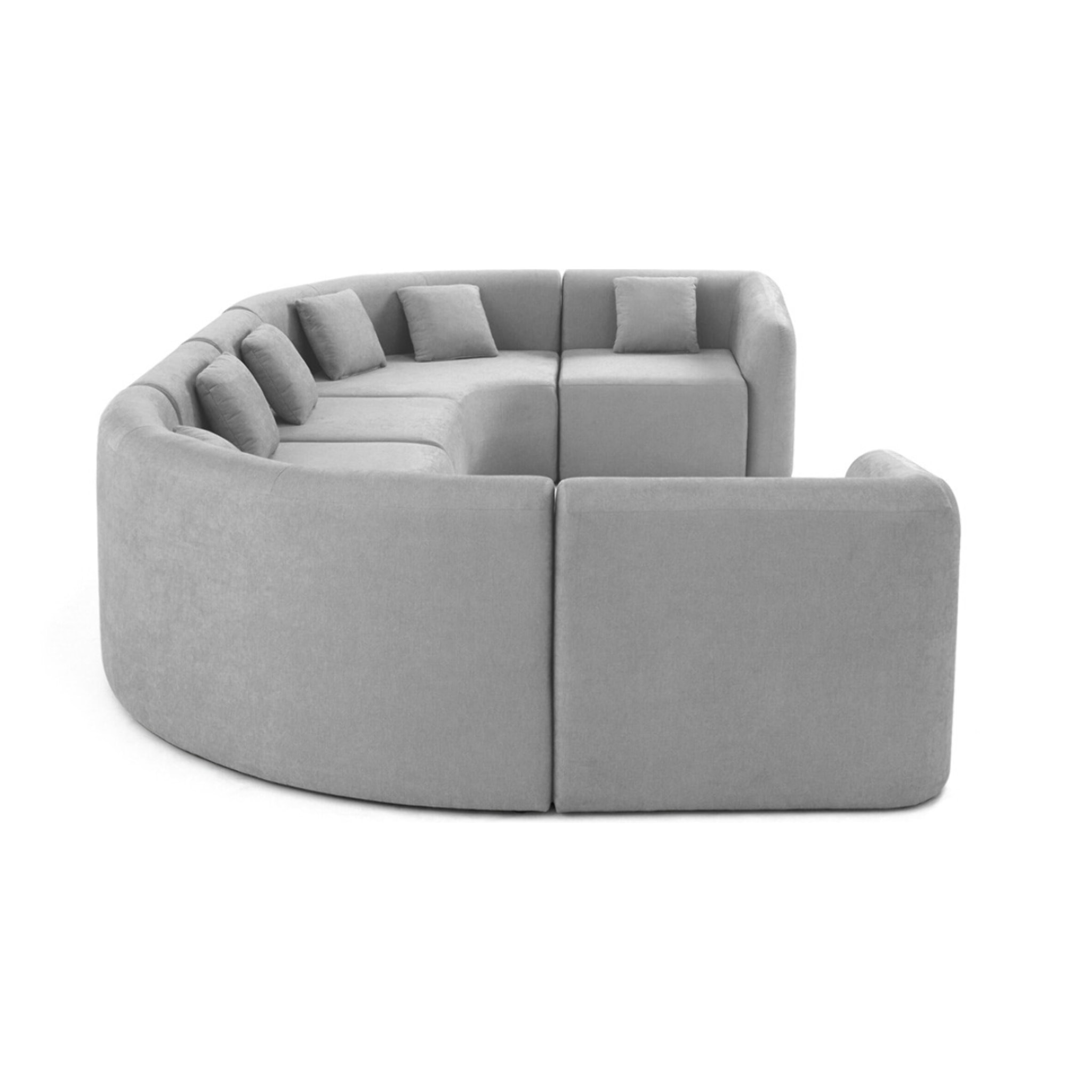 Ikare - canapé modulable panoramique - 7 places - en tissu - Gris clair