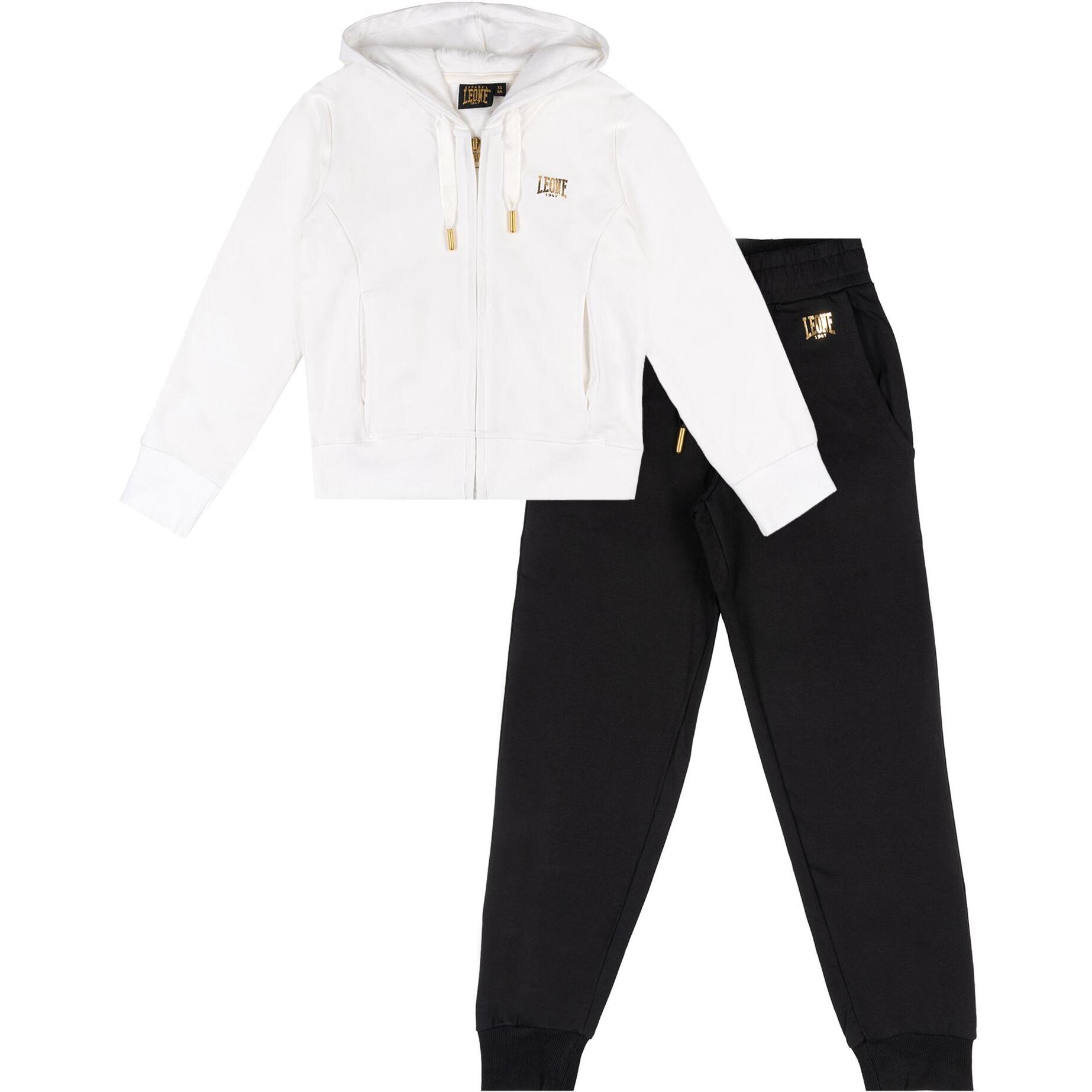 Tuta invernale da bambina con cappuccio e zip "Gold"