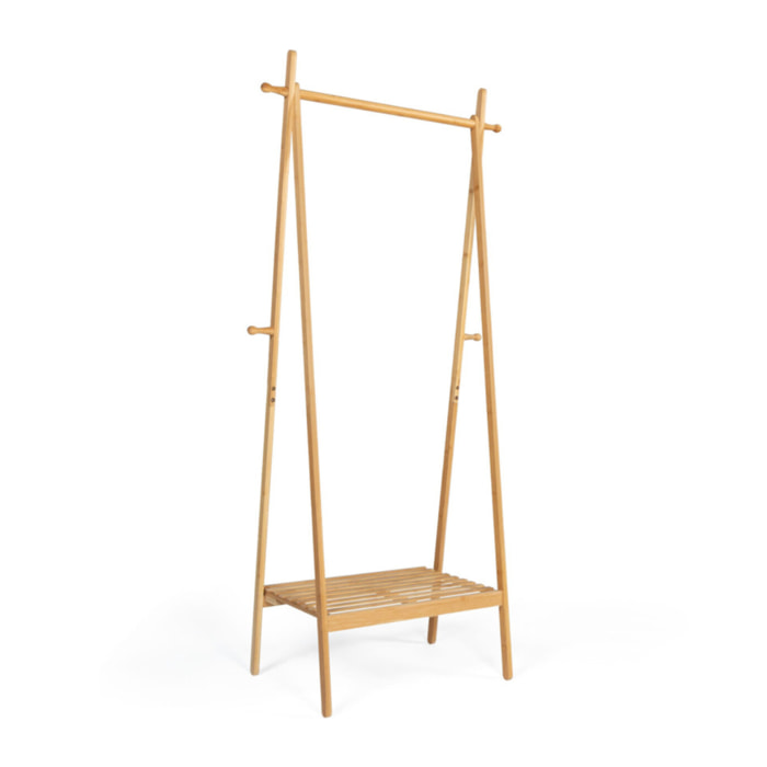 Portant pliable avec étagère en bambou maya