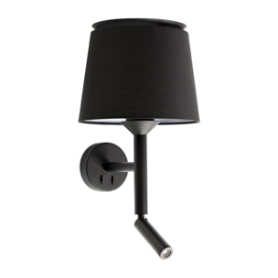 SAVOY Lampe applique avec lecteur noire/noire