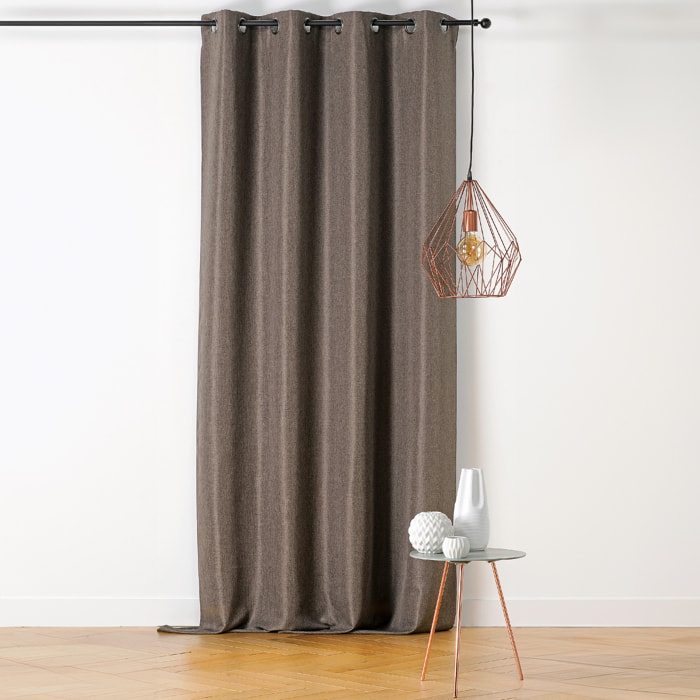 Rideau à Oeillets Uni Chic - Marron Brun