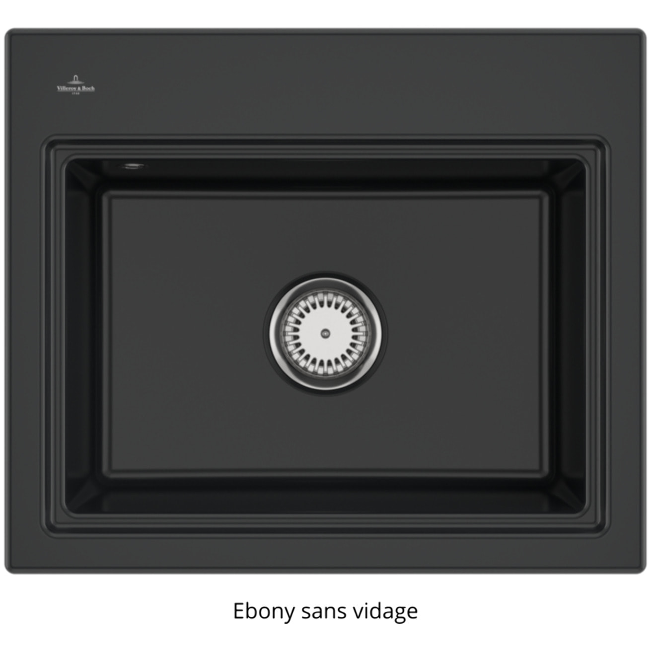 Evier Subway Style 60 S Ebony CeramicPlus vidage manuel finition aluminum brossé