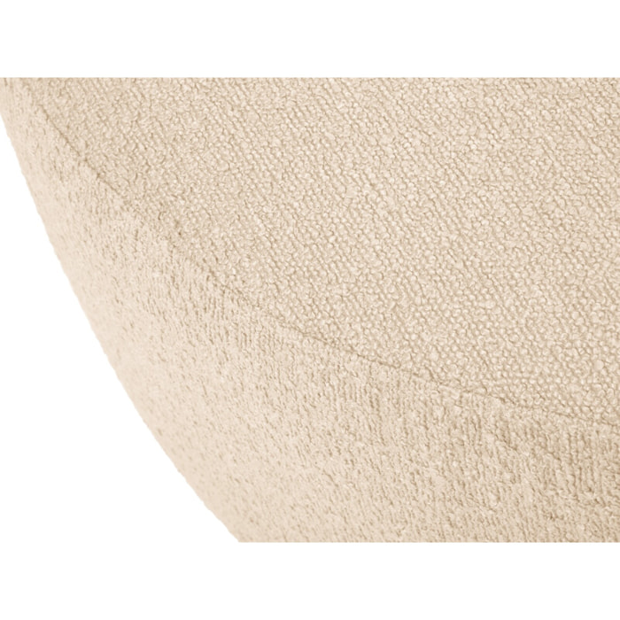 Pouf pivotant "Adam" en bouclé beige