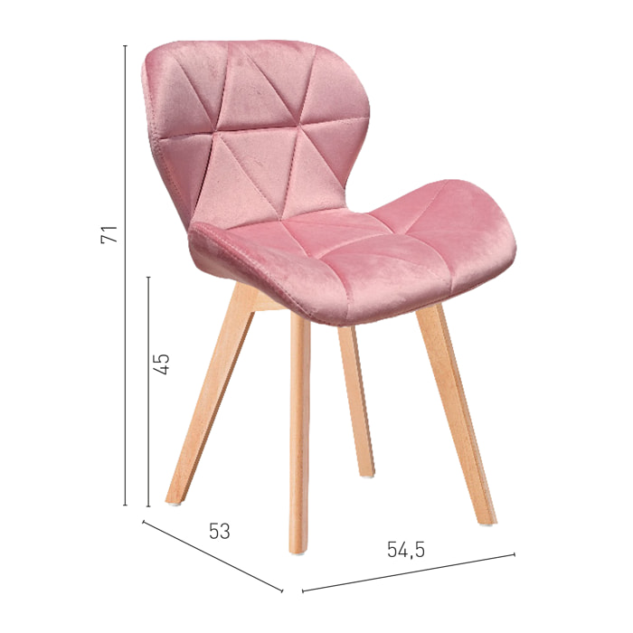 Silla Oslo Terciopelo Rosa