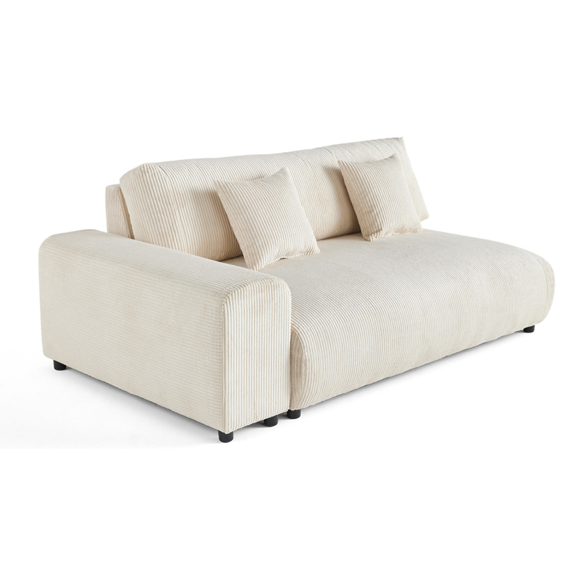 Garance - module d'assise 3 places avec accoudoir gauche - en velours côtelé - Beige