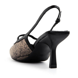 Slingback python-glam - NERO