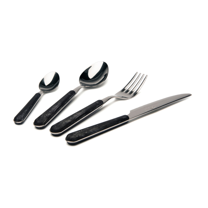 Service 24 couverts Excelsa – Wood, Acier Noir