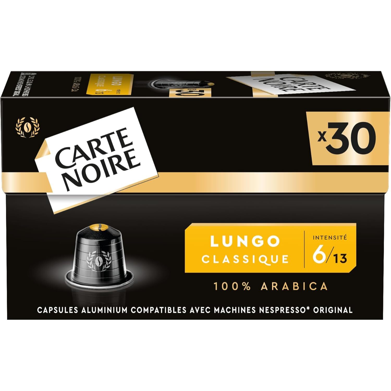 image-Espresso Lungo n°6 x30 - Capsules compatibles Nespresso en aluminium