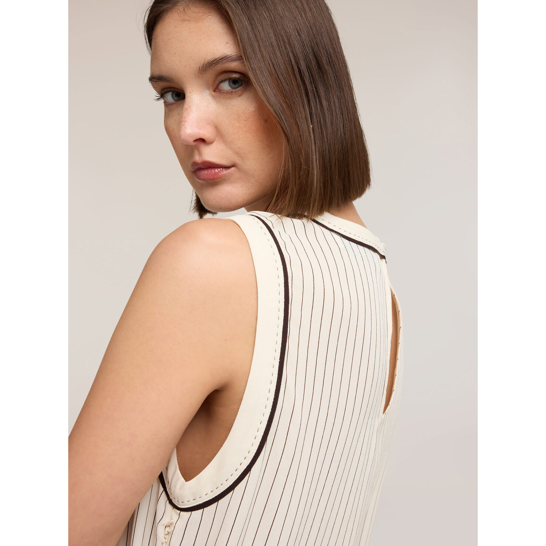 Motivi - Top de rayas The Tailoring Lab - Blanco