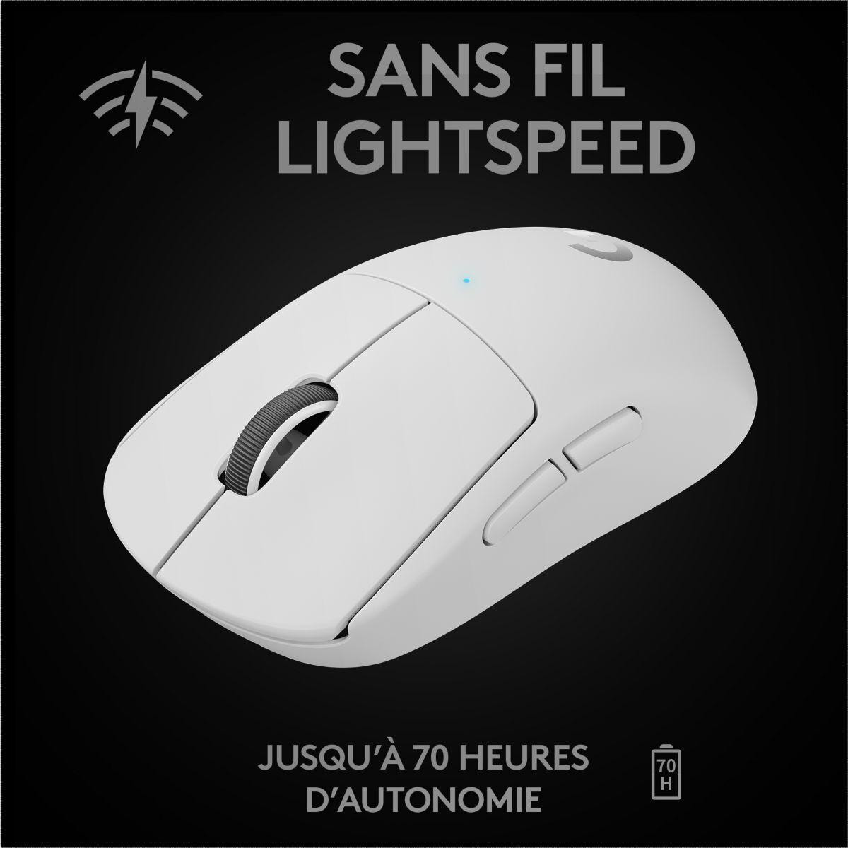 Souris gamer LOGITECH G PRO X SUPERLIGHT- Blanc