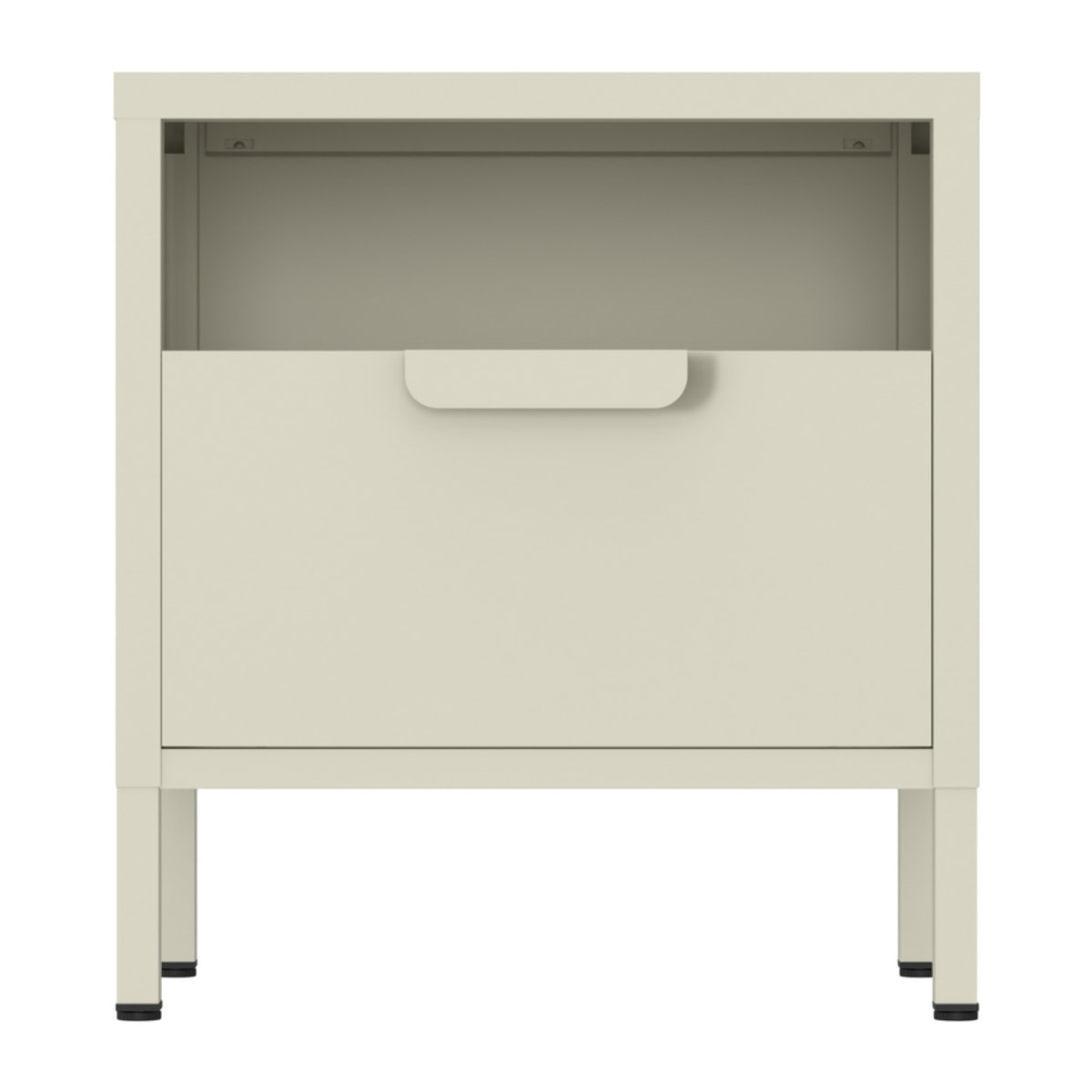 Comodino in metallo con cassetto 45x30x50cm avorio - Pop