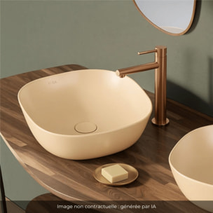 Vasque à poser rectangulaire Plural sable