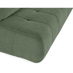 Bowie - canapé 3 places convertible coffre + coussin rond inclus en tissu texturé - Vert