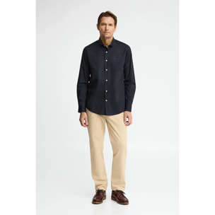 Camicia popeline blu marino regular fit con logo Polo Club