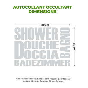 Film Fenêtre Anti Regard Occultant - DOUCHEMULTILINGUE - Stickers Autocollant Brise-Vue pour Vitre & Porte de Douche