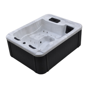 Bestway Spa acrylique rectangulaire 3 personnes 10 jets eau 14 jets air