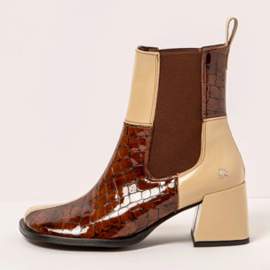 Botines 1707 NAPPA SHINNY CUERO-CHAMPAGNE/ VERONA color Cuero-champagne