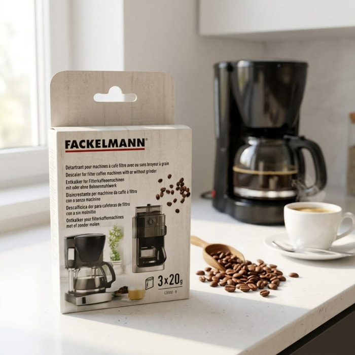 Détartrant pour machines à café filtre avec ou sans broyeur à grains Fackelmann Petit Déjeuner