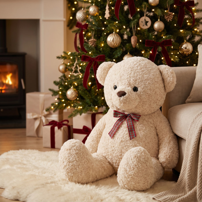 Orso di peluche gigante in poliestere - CREMA