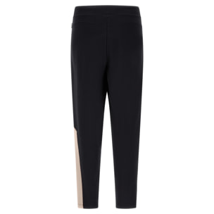 Pantaloni cropped carrot fit con inserto a contrasto colore