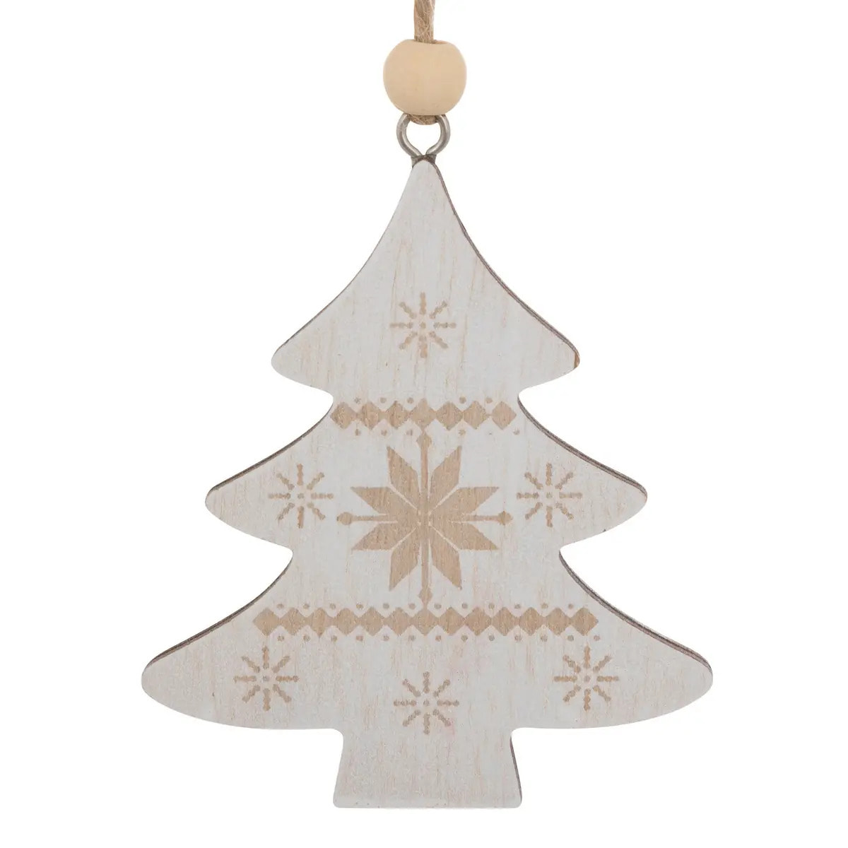 Lot de 2 sujets cœur rouge et sapin beige bois H.8cm