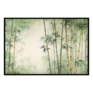Affiche encadrée bambous Affiche + cadre en métal - Noir