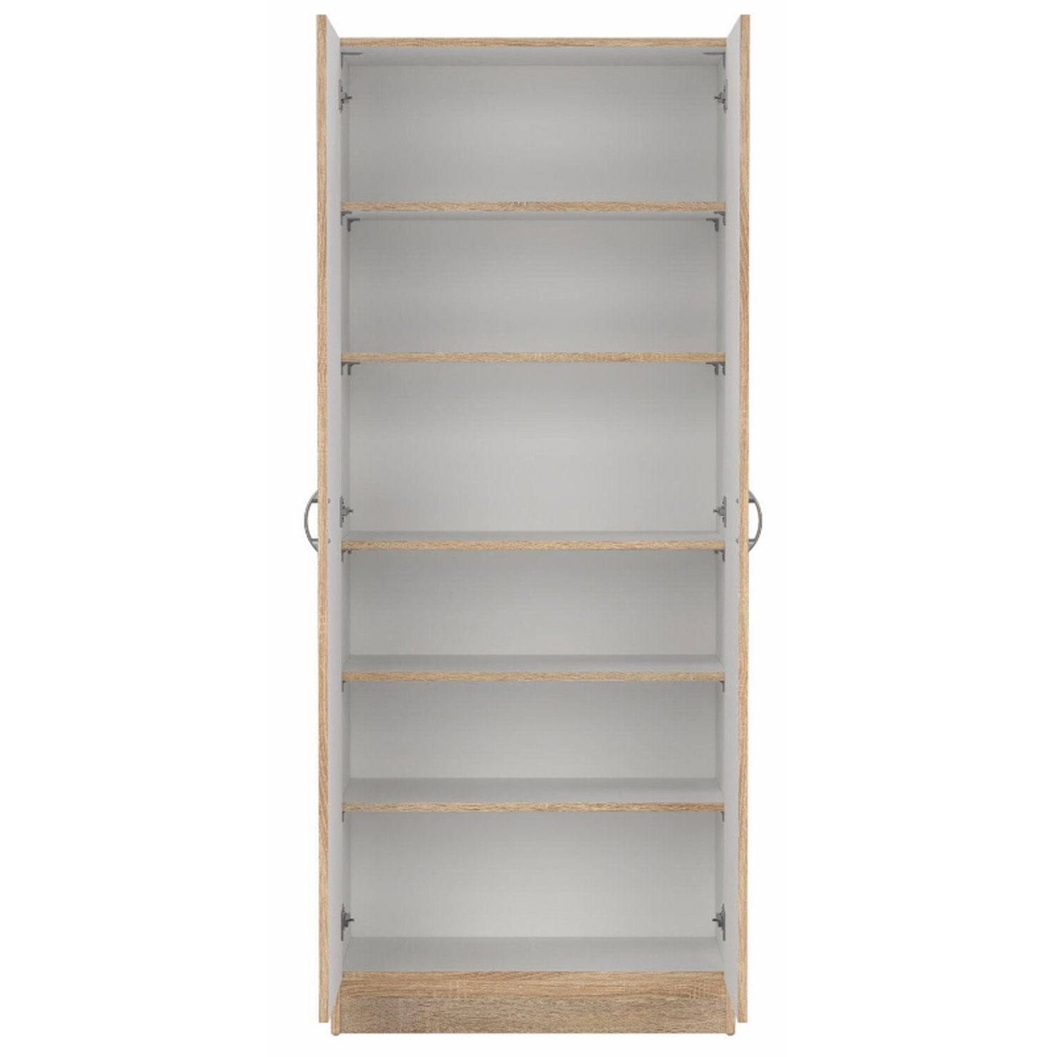 Scarpiera Armadio Salvaspazio Con 2 Ante E 5 Ripiani Regolabili Mobile Multiuso Design Moderno Per Ingresso Camera e Living 69.2x34.6x170.4 Cm Rovere