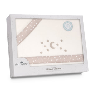 Triptico Cuna Coralina D. Algodon Luna Estrellas Beig