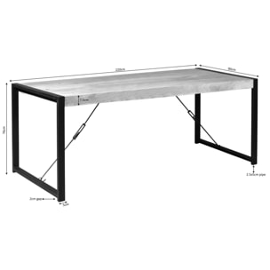 Table à manger bois métal 220 cm MILORA