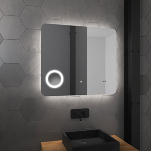 Miroir salle de bain rétroéclairé à LED 80x70x4.5 cm - ATMOSPHERE PLUS