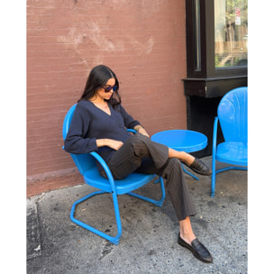 Cárdigan de punto canalé con botones forrados de mujer