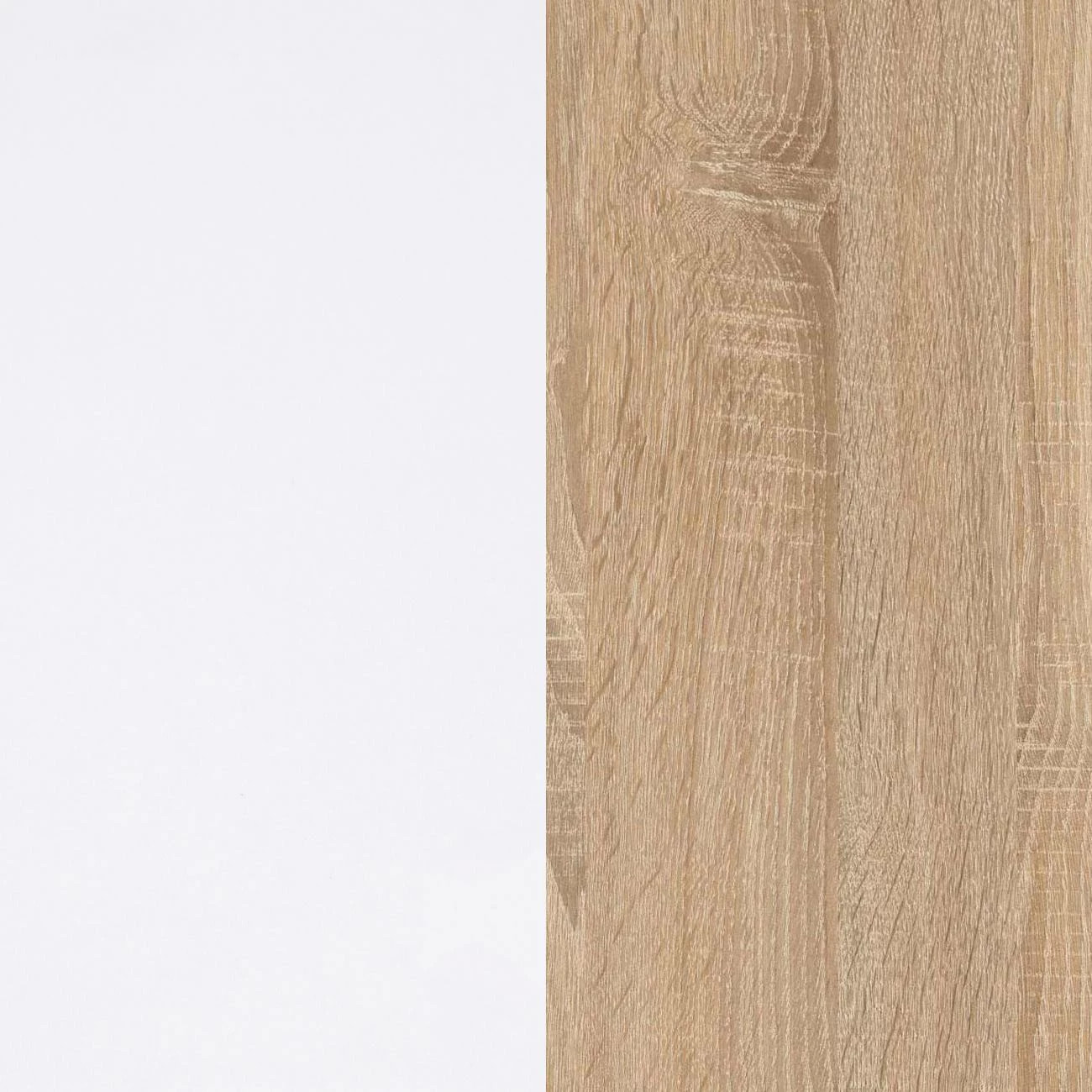 Mueble TV Lea Blanco Artik (Blanco Mate) - Roble Canadian